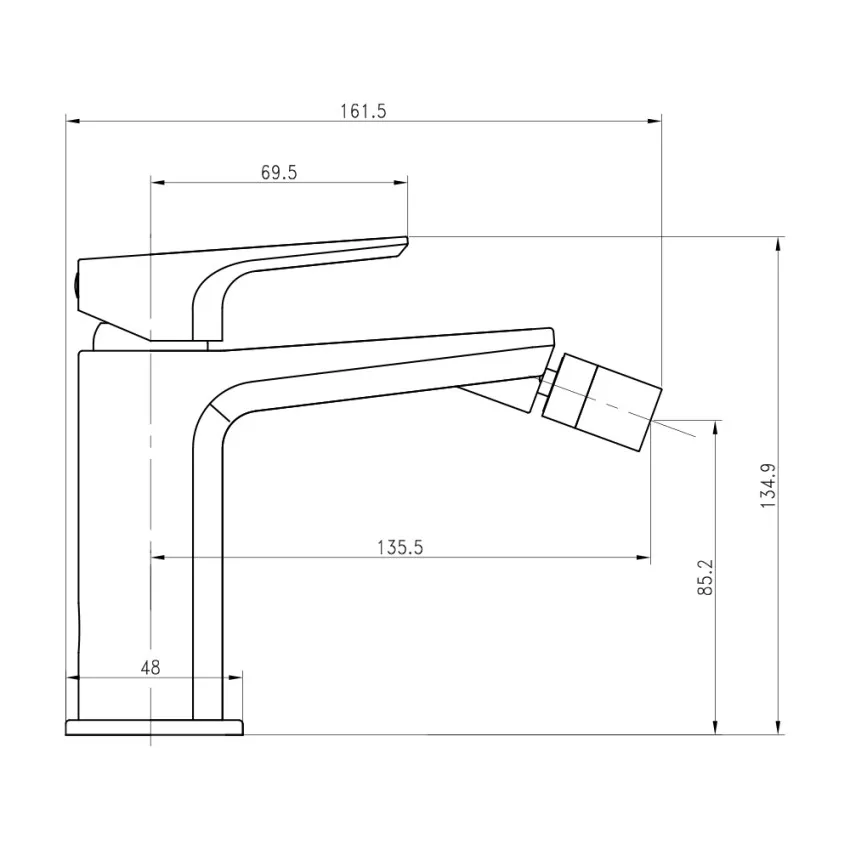 Rubinetto E500 Monocomando Bidet c/piletta di scarico cromo
